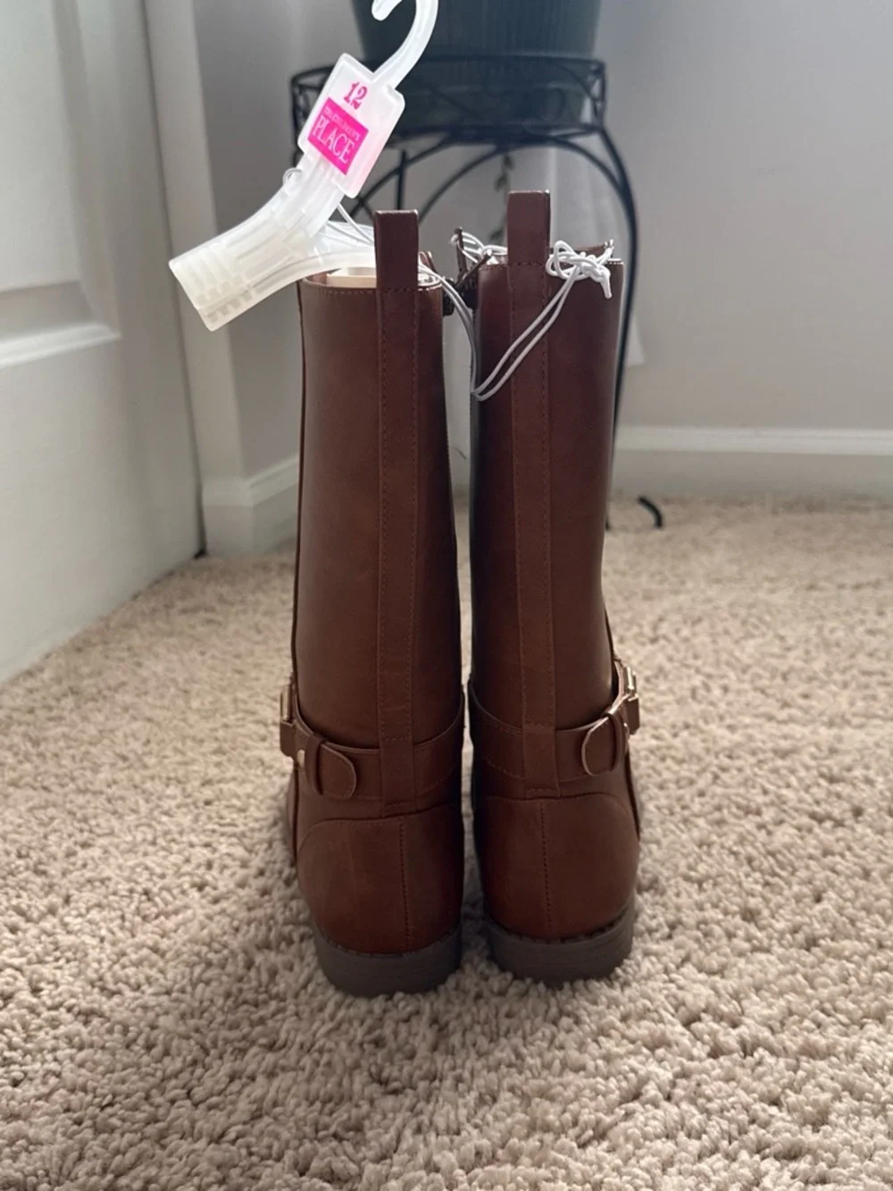 The Children's Place Girls' Brown Tall Buckle Riding Boots